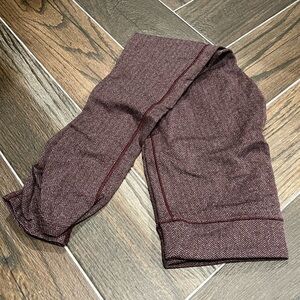 Maroon and grey yoga pants in large